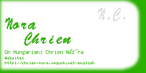 nora chrien business card